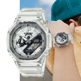 【CASIO 卡西歐】G-SHOCK 40週年限定 獨特透視錶面 半透明 八角形錶殼45.4mm(GA-2140RX-7A)