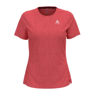 【ODLO】女 CT ENGINEERED 短袖 T-SHIRT 佳麗紅麻花(快乾衣 排汗衣 抗臭衣 銀離子 登山 瑜珈)