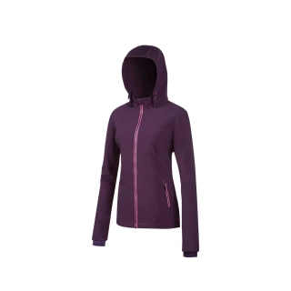 【Mountneer 山林】女輕量防風SOFT SHELL外套-暗紫-M12J02-92(女裝/連帽外套/機車外套/休閒外套)