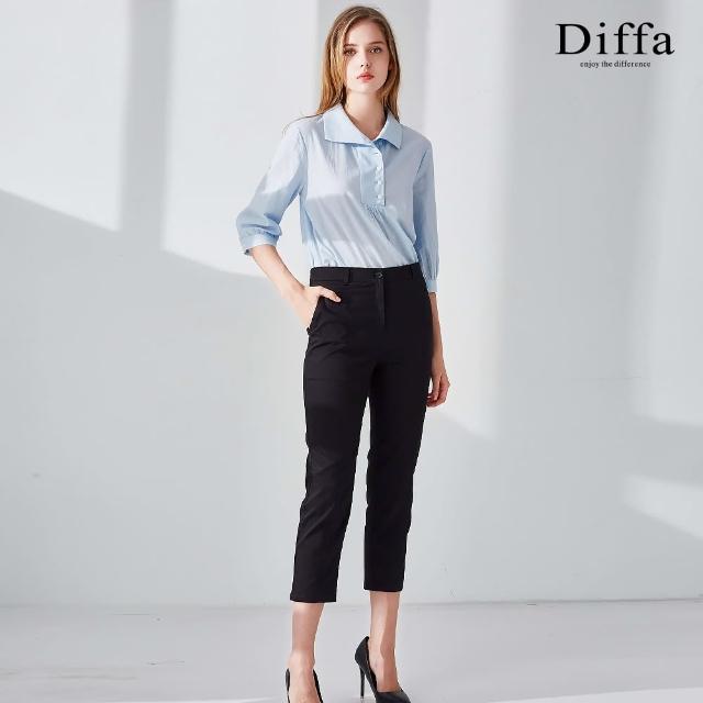 【Diffa】剪接造型修身長褲-女