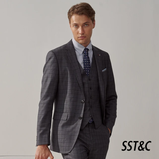 SST&C 新品上市 黑色修身版西裝外套0112308008