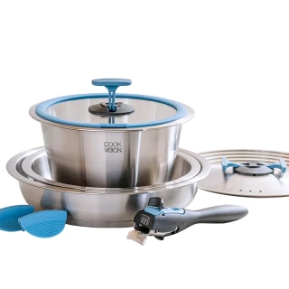 【NEOFLAM】Cookvision SUS304不鏽鋼鍋具8件組/Nesto(可拆把手)