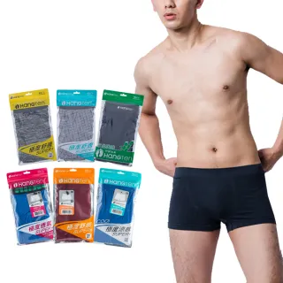 【Hang Ten】經典彈力透氣平口褲(男內褲 四角褲 款式顏色隨機)