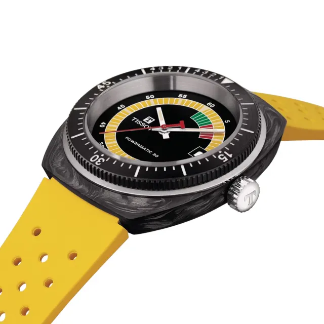【TISSOT 天梭】Sideral S 70年代鍛造碳機械錶 618年中慶 推薦(T1454079705700)