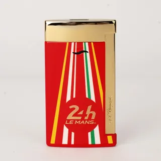 【S.T.Dupont 都彭】Slim 7 利曼24小時耐力賽 聯名款 臻薄防風打火機-紅白綠條紋/金殼 送禮 禮物(027790)