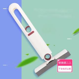 【Dagebeno荷生活】迷你型強力吸水膠綿拖把 灰塵毛髮一拖即淨無水痕桌面小拖把-單售替換頭2入(不含拖把)