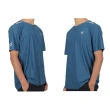 【FIRESTAR】男彈性圓領短袖T恤-慢跑 路跑 涼感 運動 上衣 反光 墨藍銀(D3231-98)