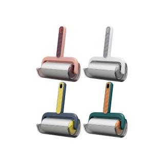 【BOBOLIFE】滾輪黏毛器 2入組(滾筒黏毛器/斜撕式滾筒/除毛/黏貼寵物毛/可撕式除塵紙)