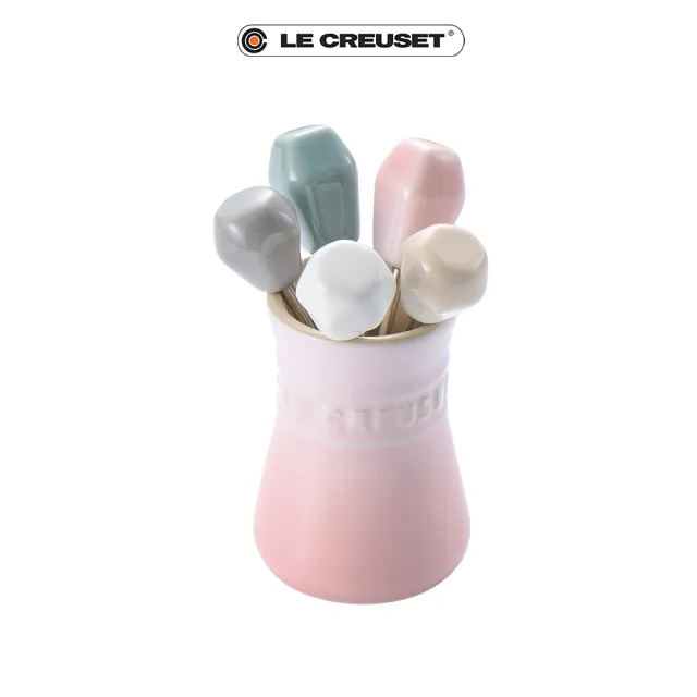 【Le Creuset】瓷器悠然恬靜系列餐叉組5入(蛋白霜/貝殼粉/海洋之花/迷霧灰)