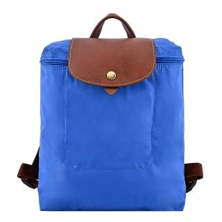 【LONGCHAMP】LE PLIAGE系列再生尼龍摺疊後揹包(中/鈷藍)