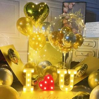 金光閃閃告白愛心燈飾組1組(生日派對 求婚告白 畢業跨年 週年紀念 桌飄 氣球支架)