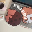 日系可愛小熊餅乾造型滑鼠墊(卡通圖案 曲奇小熊 防水 鼠標墊 桌墊 防滑墊 隔熱墊 杯墊 電腦周邊)