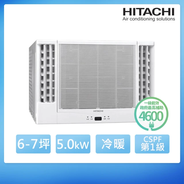 HITACHI 日立 5-6坪一級變頻冷暖雙吹式窗型冷氣(R