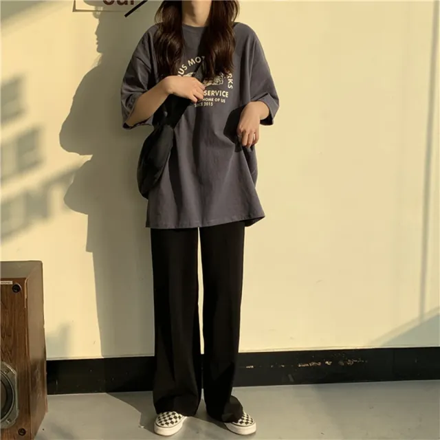 【D.studio】韓版寬鬆印花短袖上衣(短袖t恤 女裝 顯瘦上衣 衣服 寬鬆上衣 T502)