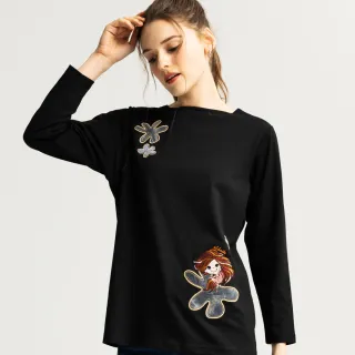 【BLUE WAY】女裝 DORA夢遊巴黎 長袖 上衣-ET BOiTE箱子