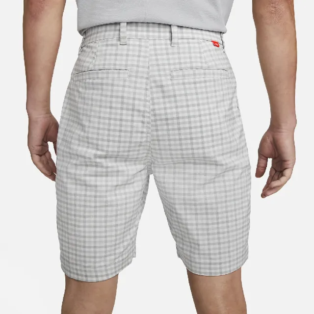 【NIKE 耐吉】短褲 Dri-FIT UV Chino Plaid Golf 男款 格紋 灰 白 防曬 高爾夫球(DN1960-077)