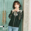 【N147】千鳥格紋Mix透膚蕾絲拼接造型外套《Y573》個性黑/純真白(韓國女裝)