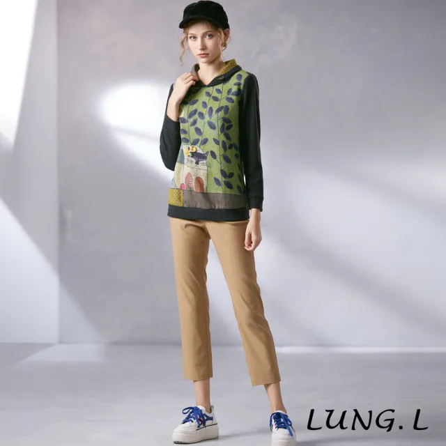 【LUNG.L 林佳樺】LN49E 卡其色彈性九分褲(女裝)