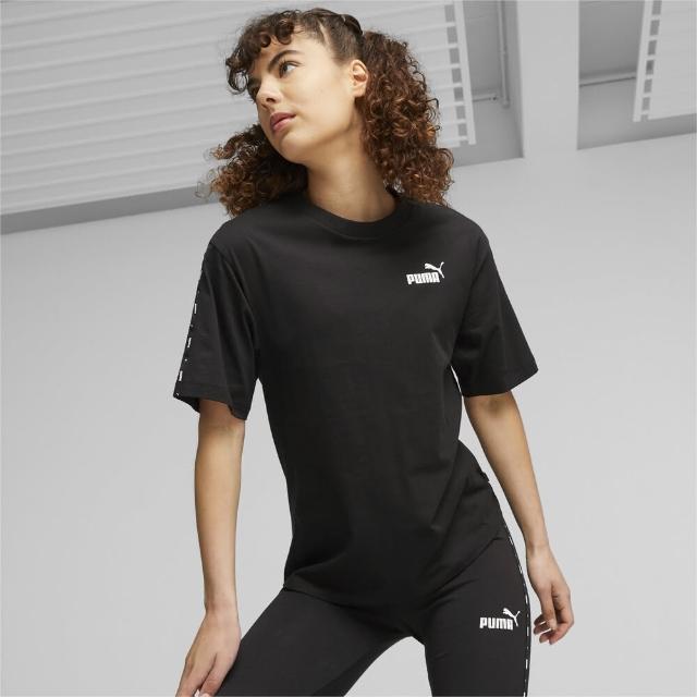 【PUMA】短袖上衣 女款 運動 歐規 黑 67599401