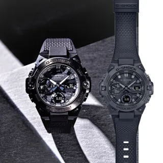 【CASIO 卡西歐】G-SHOCK 王鶴棣 同款 太陽能藍芽碳核心手錶(GST-B400BB-1A)