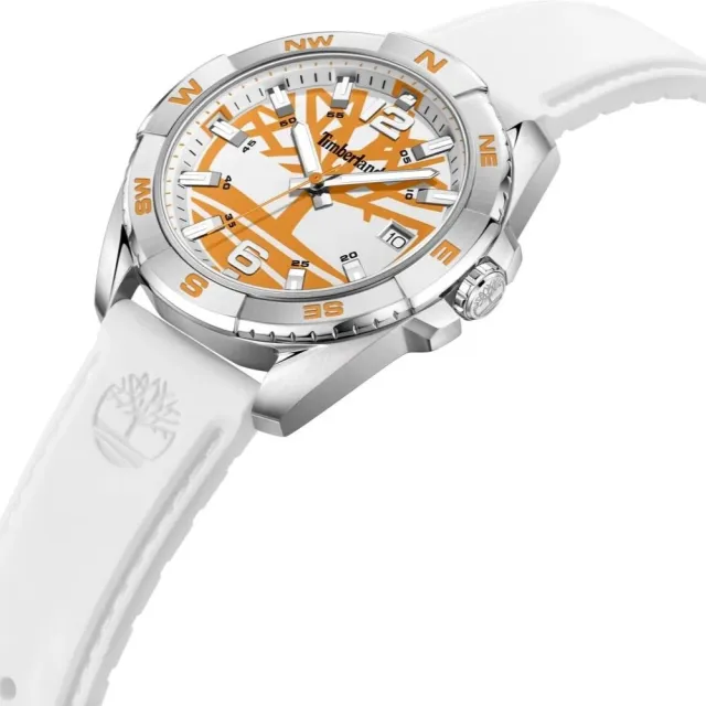 【Timberland】天柏嵐 CARRIGAN系列 前衛冒險腕錶 矽膠錶帶-白/白44mm(TDWGN2202105)