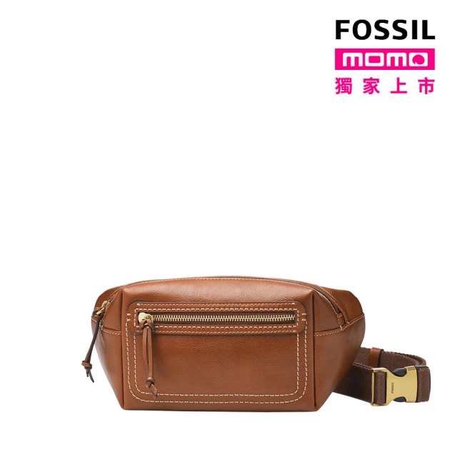 FOSSIL Fletcher 真皮美式復古單肩斜背包-棕色 MBG9612210