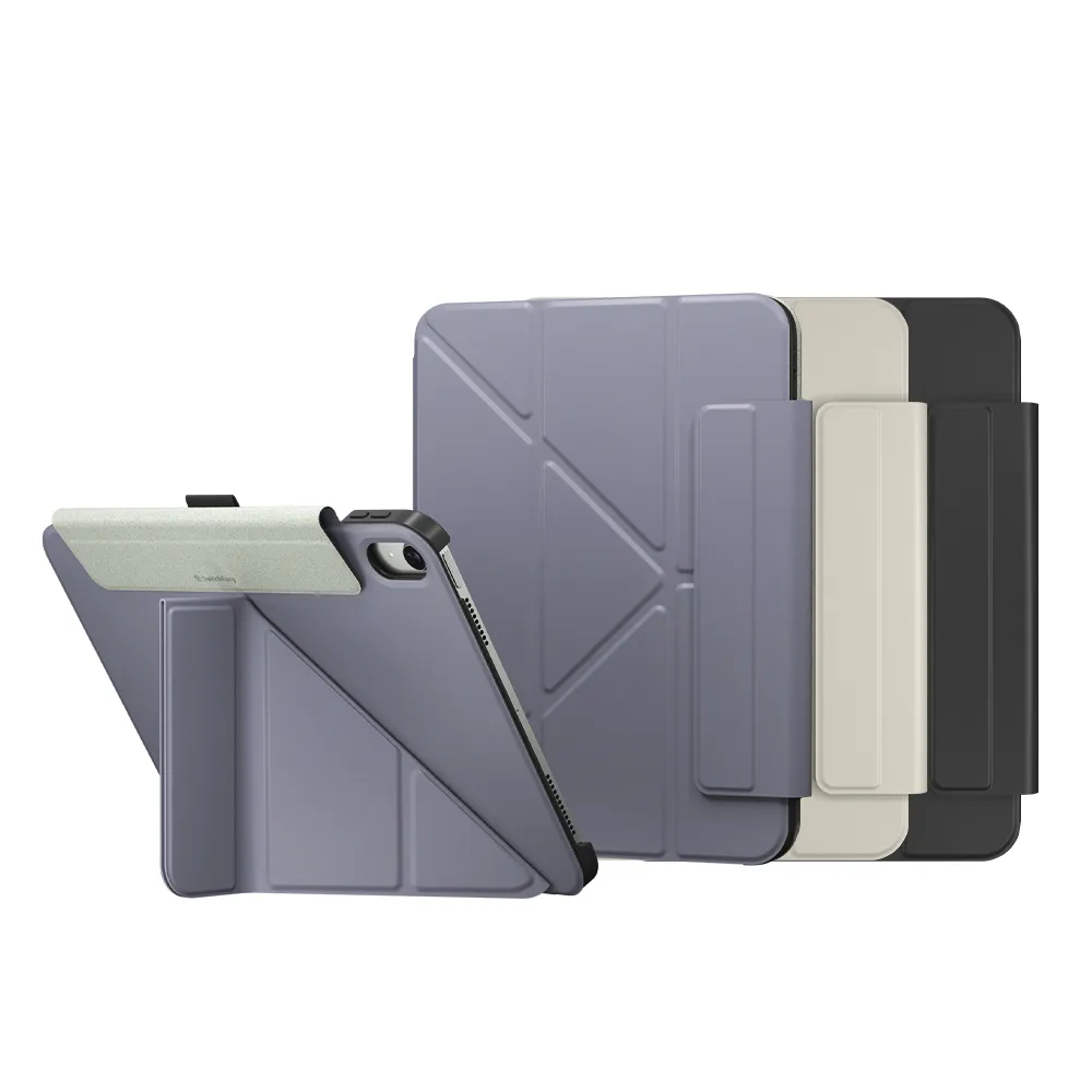 【SwitchEasy 魚骨牌】iPad 10代 10.9吋 Origami 多角度支架折疊式保護套(皮革內襯 耐髒防滑)