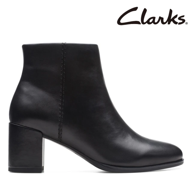 Clarks 女鞋 Freva55 Zip 率性簡約拉鍊粗跟