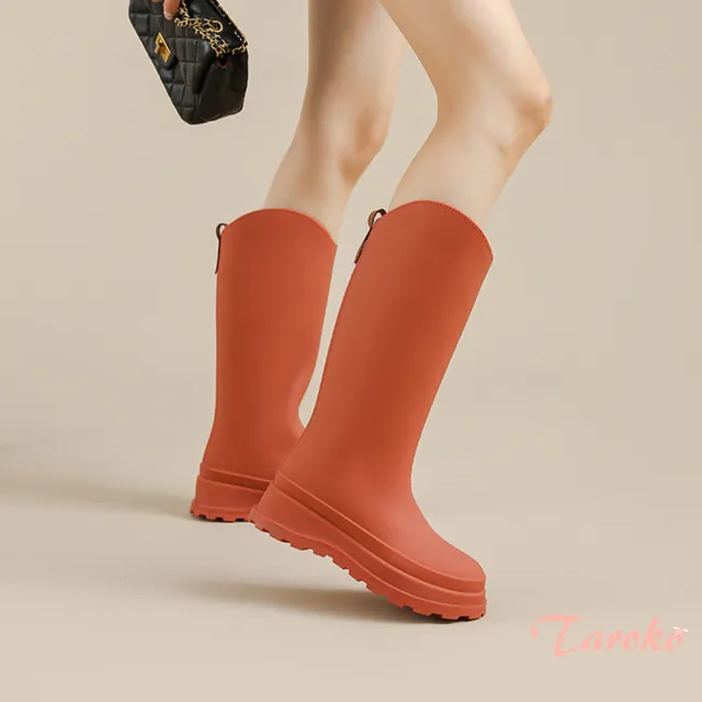【Taroko】乾燥花色韓風外穿防水防滑高筒雨鞋(4色可選)