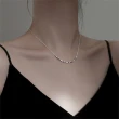 【MoonDy】鎖骨鏈項墜 女生飾品 全純銀項鍊 方塊項鍊 女項鍊 韓國項鍊 名牌項鍊 設計高級感