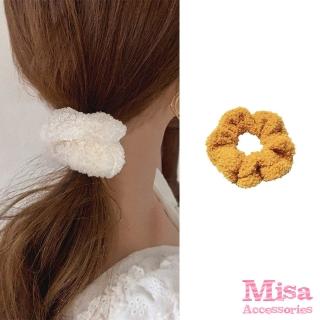 【MISA】毛絨髮圈 純色髮圈/韓國設計甜美泰迪毛絨純色大腸圈 髮圈 髮繩(9色任選)