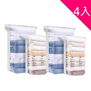 【太力】4入組-特大立體+中號立體手壓式真空收納袋(收納袋 壓縮袋 真空收納袋 手壓式)