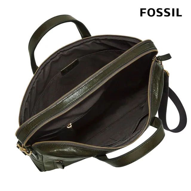 【FOSSIL 官方旗艦館】Haskell 真皮商旅公事包-深橄欖色 MBG9342302