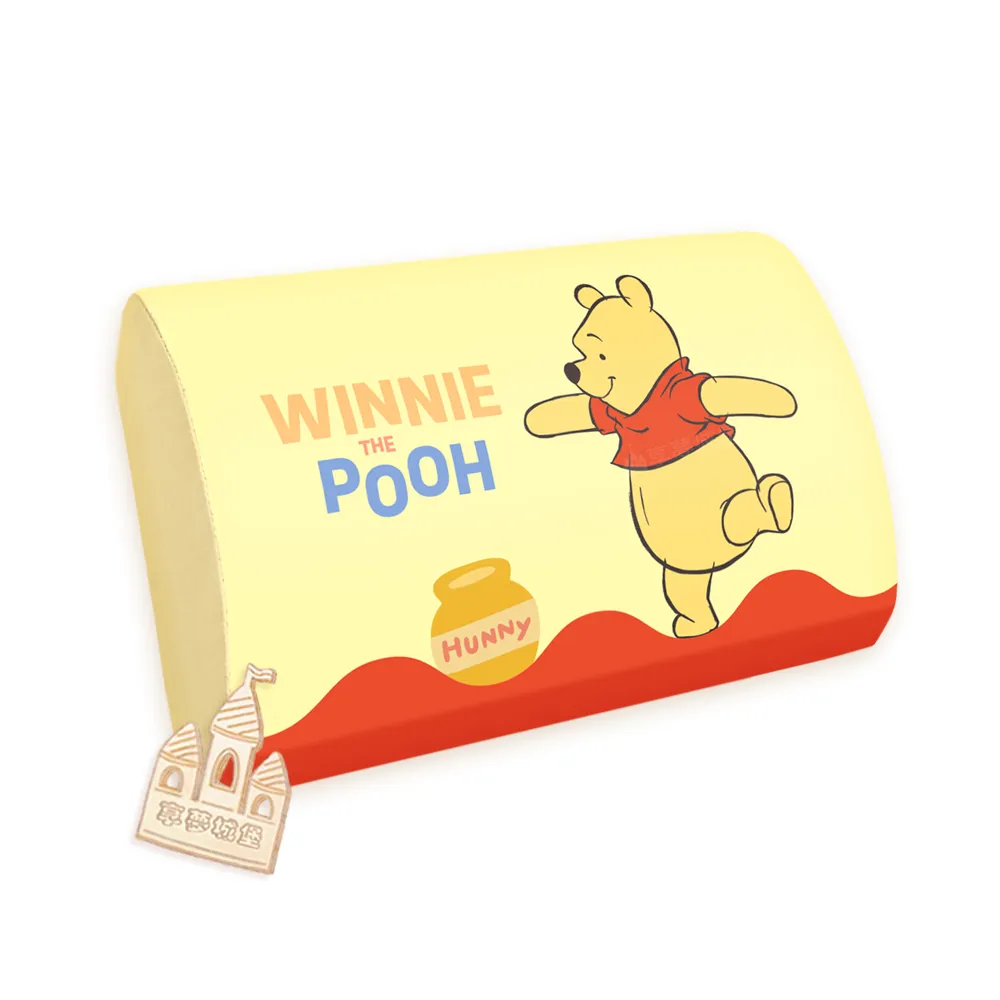 【享夢城堡】MIT卡通記憶午安枕30x20cm(迪士尼小熊維尼Pooh 蜂蜜共舞-米黃)