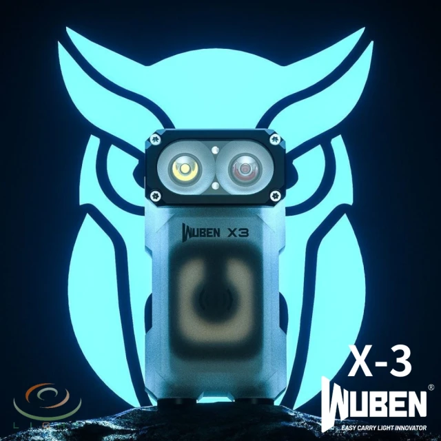 WUBENWUBEN 錸特光電 X3 Owl 充電底座版 700流明(180度轉角手電筒 EDC 迷你 OLED 無線充電 紅白夜光 磁吸)