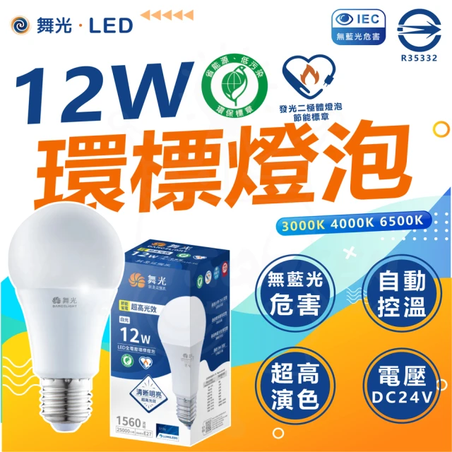 DanceLight 舞光 20入組 環保標章 LED12W燈泡 節能標章 環標 節標 省電燈泡 節能燈泡(白光/中性光/黃光)