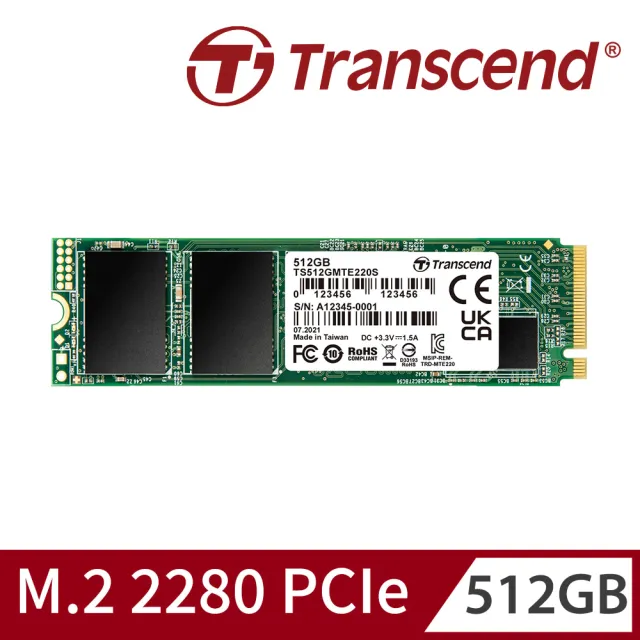 【Transcend 創見】MTE220S 512GB M.2 2280 PCIe Gen3x4 SSD固態硬碟(TS512GMTE220S 新舊包裝隨機出貨)