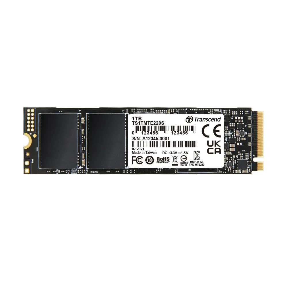 【Transcend 創見】MTE220S 1TB M.2 2280 PCIe Gen3x4 SSD固態硬碟(TS1TMTE220S 新舊包裝隨機出貨)