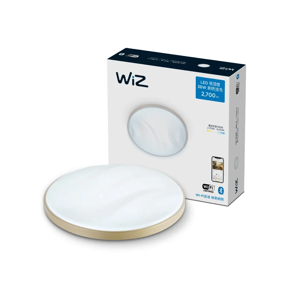 【Philips 飛利浦】Smart LED WiZ 智慧照明 美妍智慧 LED吸頂燈(PW010/PW011)