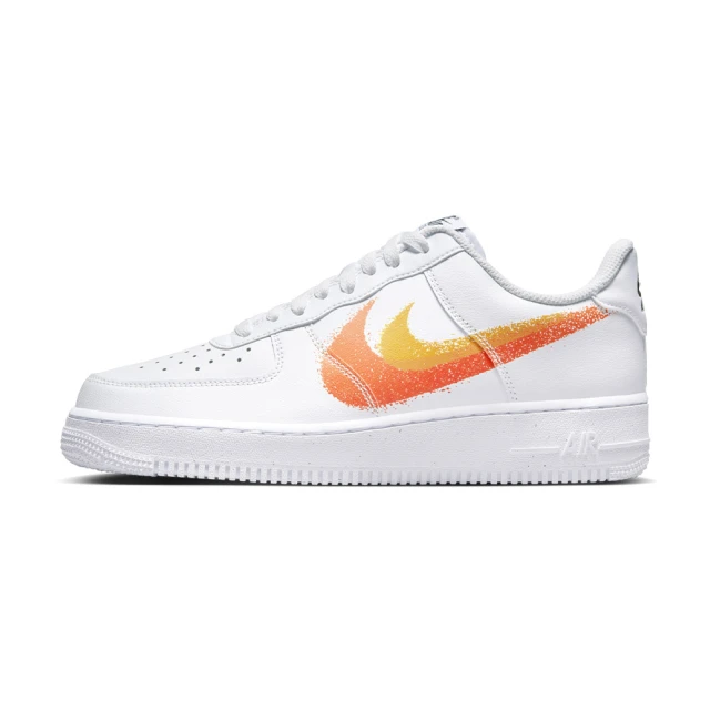 NIKE 耐吉NIKE 耐吉 Air Force 1 Low 男鞋 白橘色 潑墨 噴漆 雙勾 經典 穿搭 運動 休閒鞋 FJ4228-100