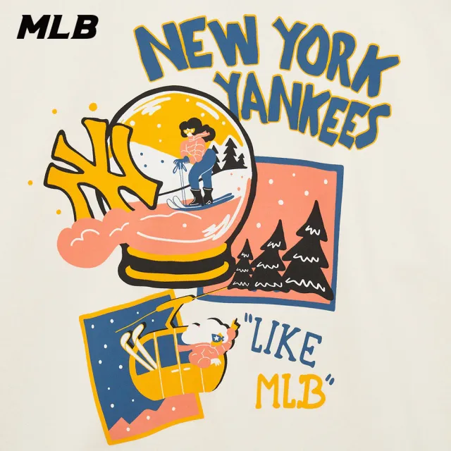 【MLB】長袖大學T LIKE系列 紐約洋基隊(3AMTL1034-50CRS)