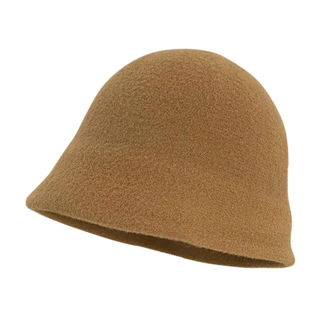 【ZOII 佐壹】奶油羊毛漁夫桶帽(羊毛漁夫帽 素面漁夫帽 漁夫帽 盆帽 韓式漁夫帽 #101134)