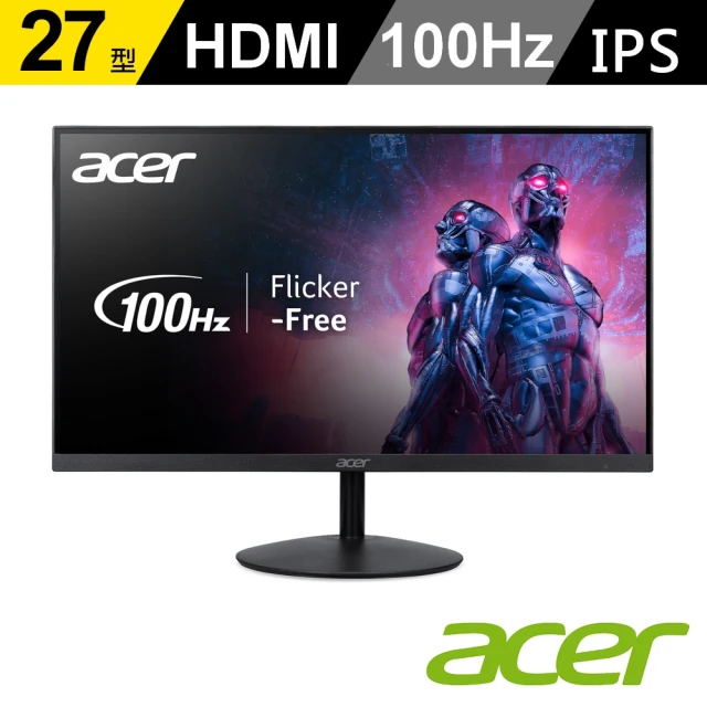ACER 宏碁Acer 宏碁 SA272U E 27型 IPS 2K 100Hz 超薄窄邊框螢幕(喇叭/1ms/FreeSync/HDR10)