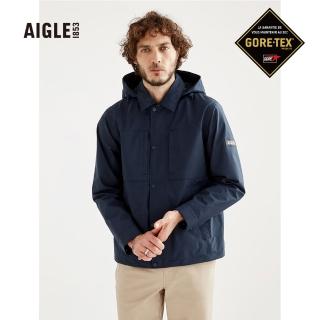 【AIGLE】男防水透氣外套AG-3P101A057 深藍(男外套 防水透氣外套 Goretex)