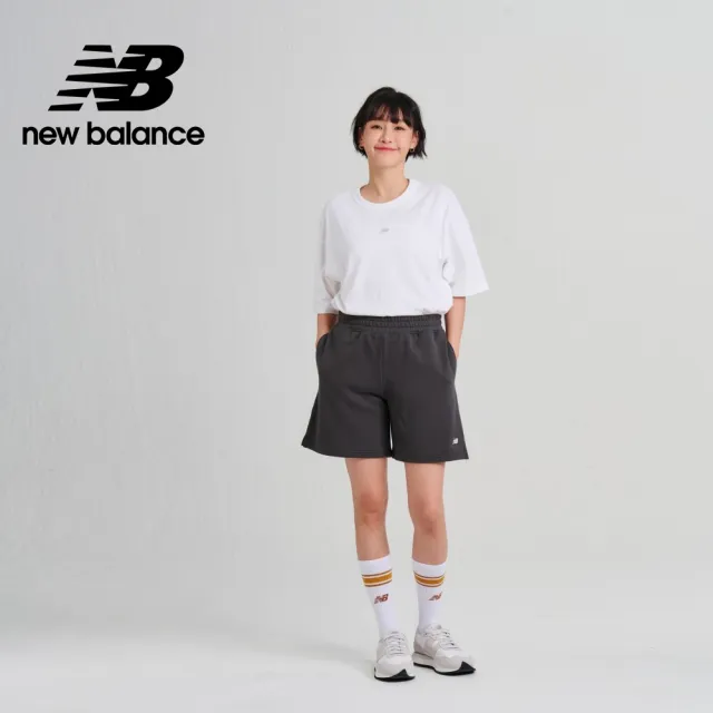 【NEW BALANCE】NB 鬆緊口袋休閒短褲_女裝_灰黑色_AWS33500ACK(亞版 版型正常)