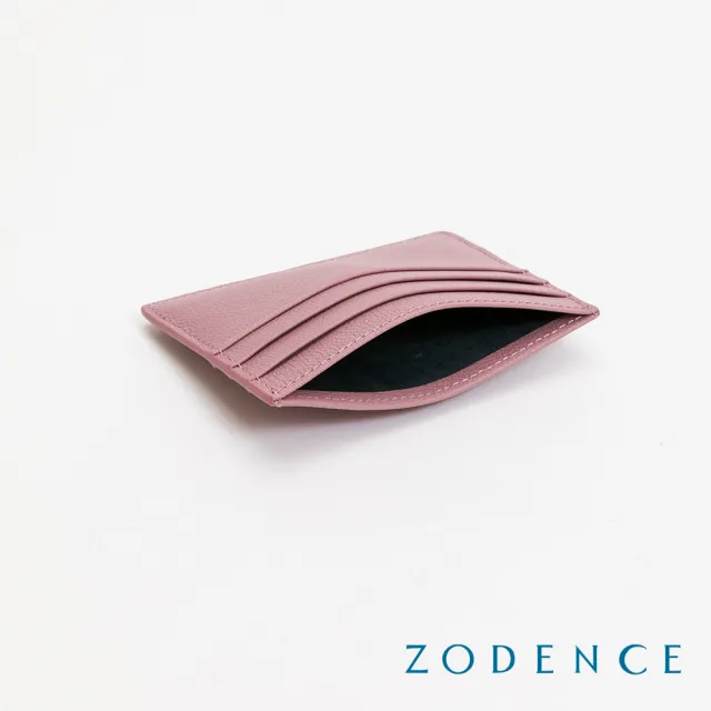 【ZODENCE 佐登司】LIZ進口牛皮輕薄卡片夾(藕粉)