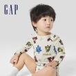 【GAP】嬰兒裝 Gap x Super Wings聯名 Logo純棉印花圓領長袖包屁衣-米色(769893)