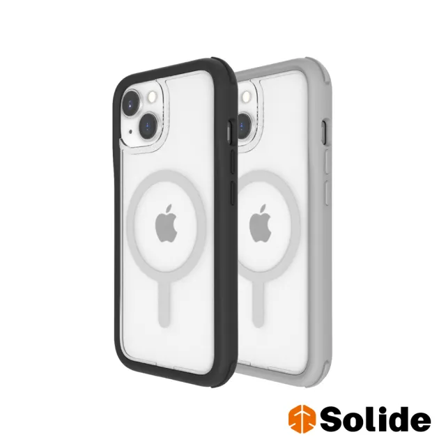 【SOLiDE】iPhone 15 6.1吋 維納斯抗菌軍規防摔磁吸手機殼 附透明霧面背蓋