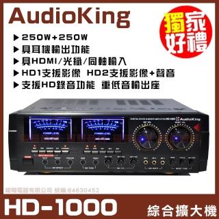 【AudioKing】HD-1000 歌唱綜合擴大機(具備HDMI 光纖 同軸 耳機輸出)