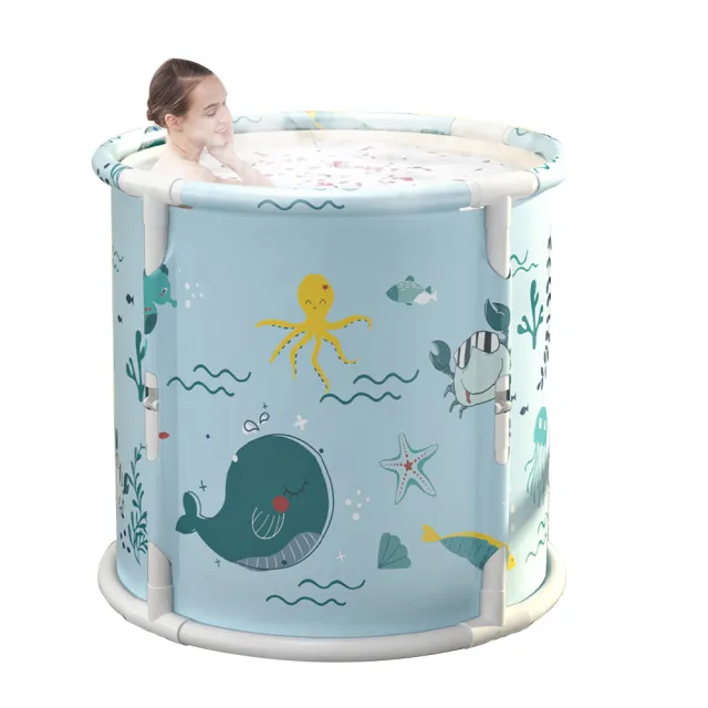 【DaoDi】免安裝泡澡桶 加厚折疊泡澡桶(附收納袋坐墊 摺疊浴缸 免充氣摺疊泡澡桶 澡盆 浴缸 儲水桶)